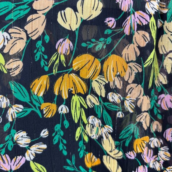 ASTR The Label Marlow Dress Chiffon Flutter Sleeve Ruched Floral Maxi Size XL - Picture 7 of 10